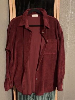 The Nines Corduroy Button-Up Shirt - Wine